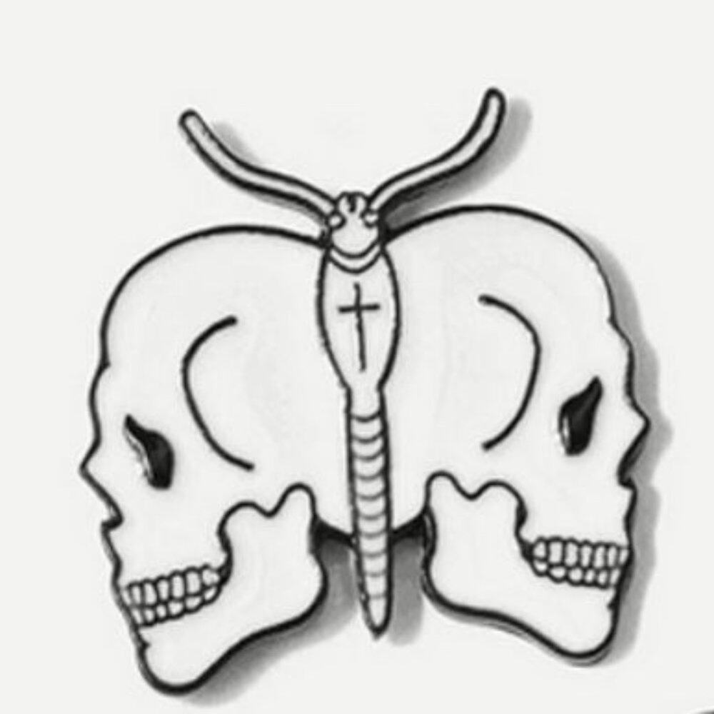 Double Skull Pin Brooch